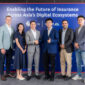 Atas (Kiri ke Kanan): Adrian Hill, Chief Digital & Consumer Officer; Maya Hoang, Digital Consumer Vice President; dan Clemens Philippi, Chief Executive Officer, MSIG Asia, bersama dengan Bill Song, Group Chief Executive Officer; Arun Sangwan, Chief Commercial Officer, APAC; dan Linguo You, Head of Presales, Peak3.